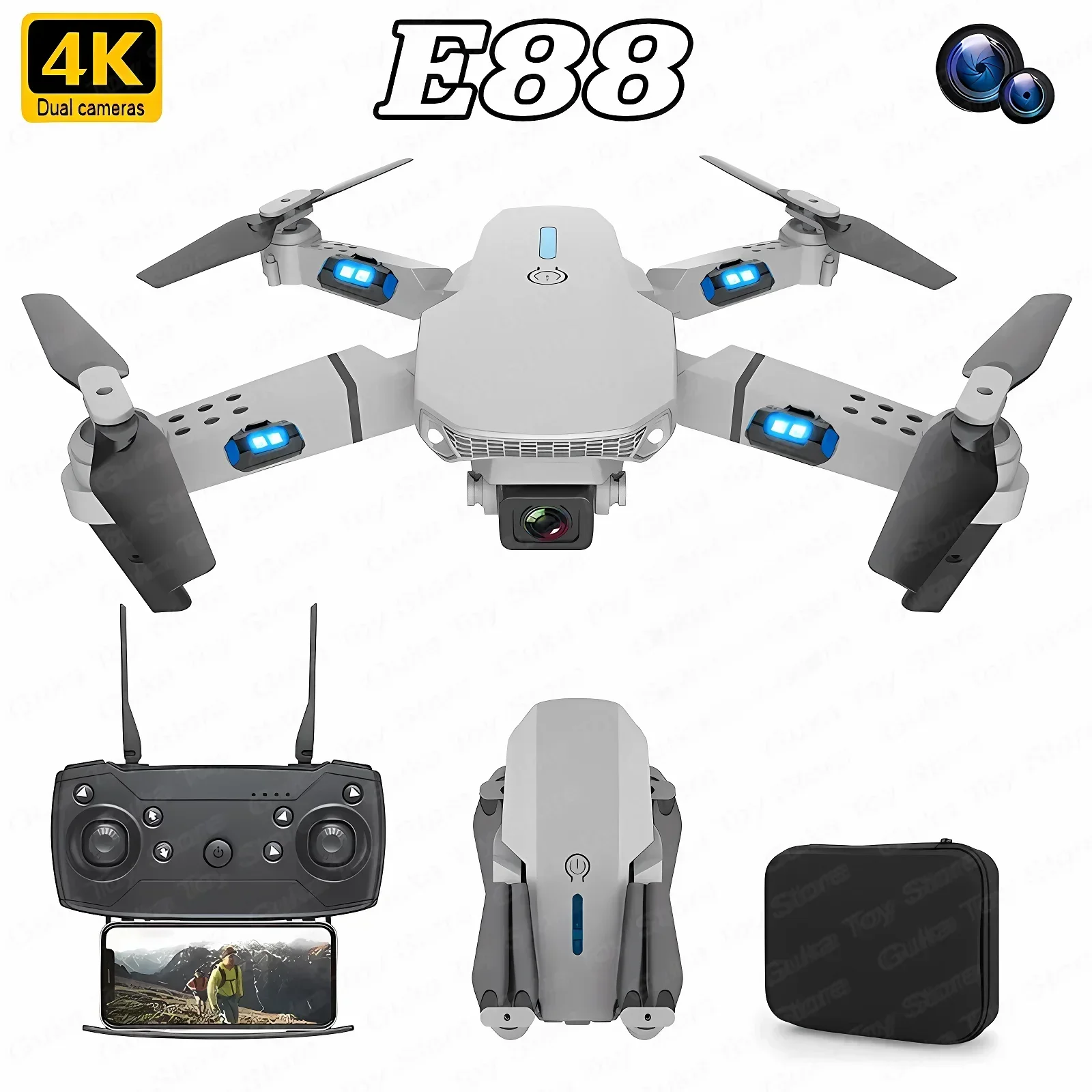 E88 Pro WIFI FPV Drone Wide An - Drone Camera Mount incelemesi ve fiyatı